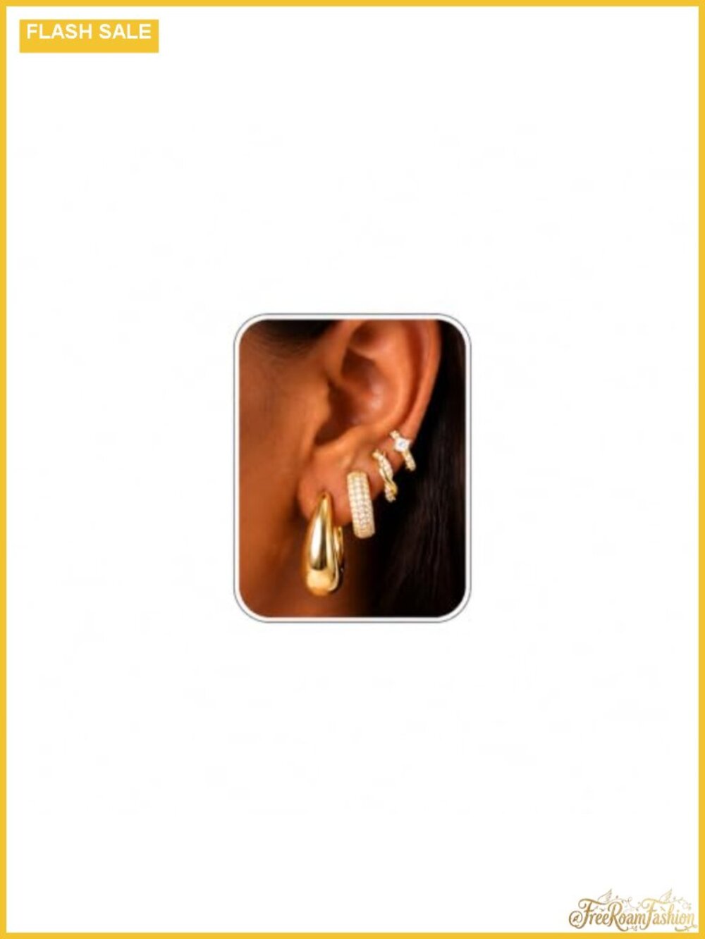 4 Pairs Gold Plated Hoop Earrings Set Hypoallergenic Stackable Huggies